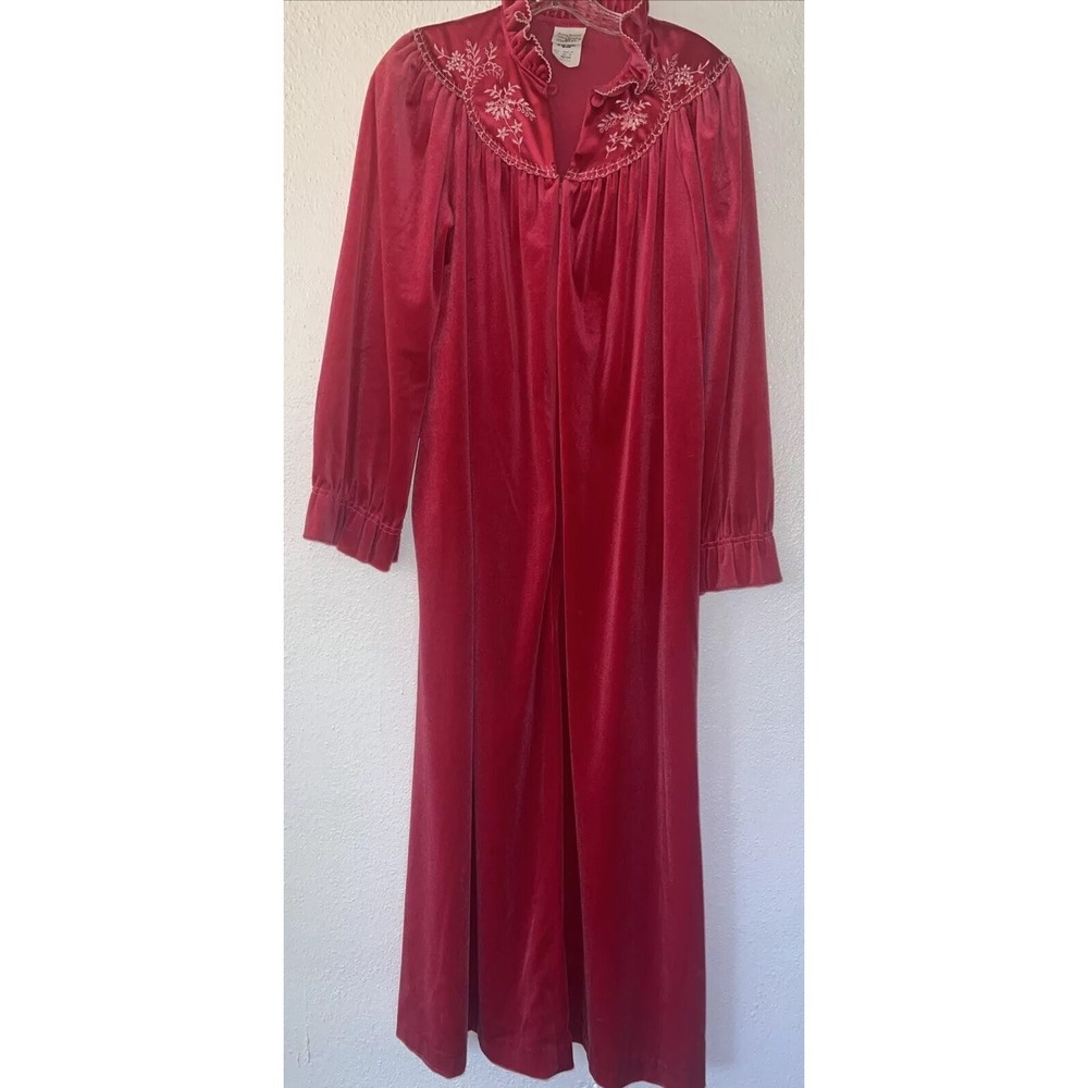 Vintage Donna Richard for Gilligan‎ O'Malley House Coat Robe 1/2 Zip Velour Feel
